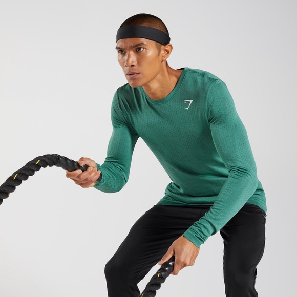 GYMSHARK: SPORT SEAMLESS LONG SLEEVE T-SHIRT (Slim Fit) - Picture 6 of 9